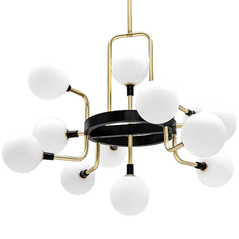 Люстра TECH Lighting Viaggio Chandelier 12 Черный Белый Глянцевое золото в Сочи | Loft Concept 