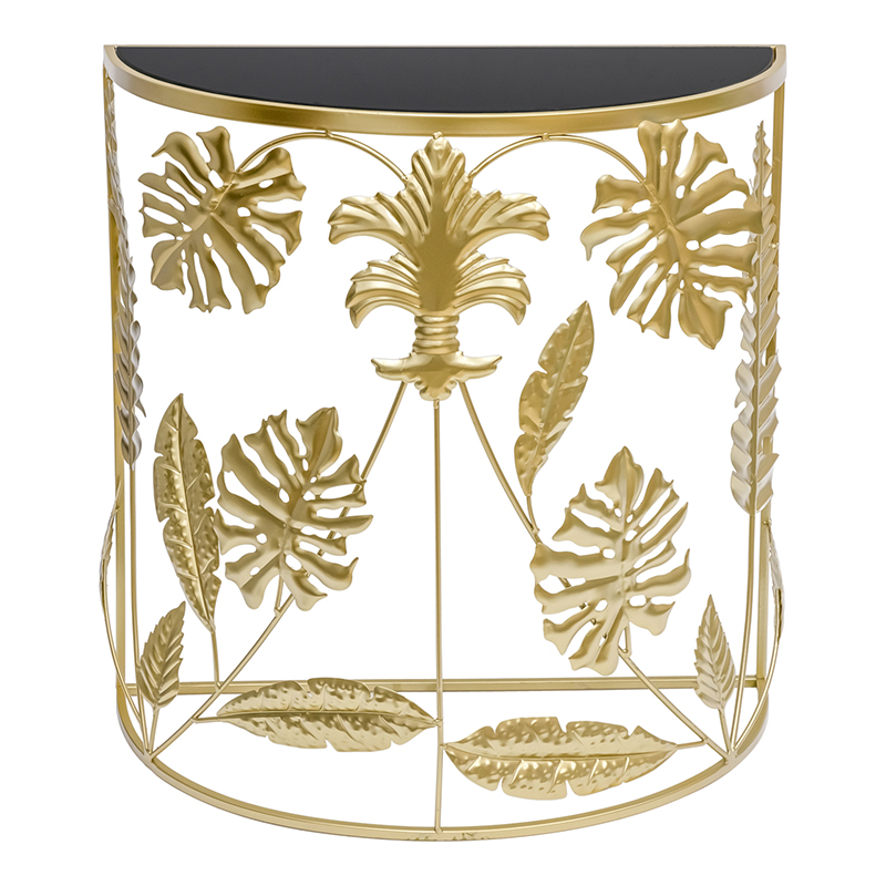 Консоль Tropical Gold Leaves Console Золотой Черный в Сочи | Loft Concept 