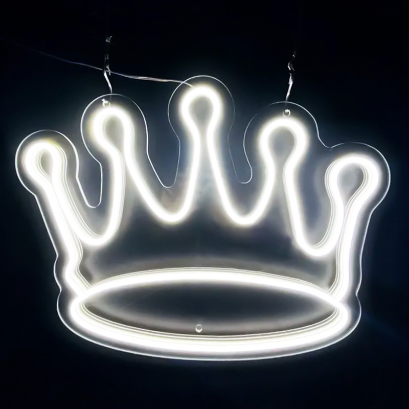 Неоновая настенная лампа Crown Neon Wall Lamp Белый Прозрачный в Сочи | Loft Concept 