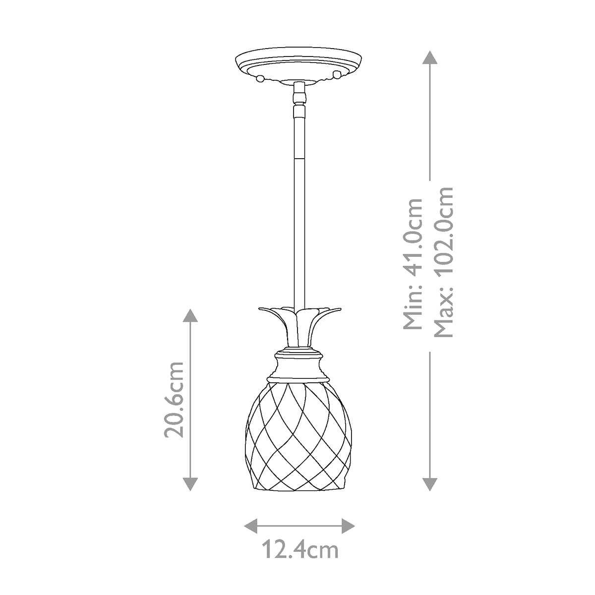 Подвесной светильник цвета латунь с прозрачнымплафоном в форме ананаса Hinkley в Сочи