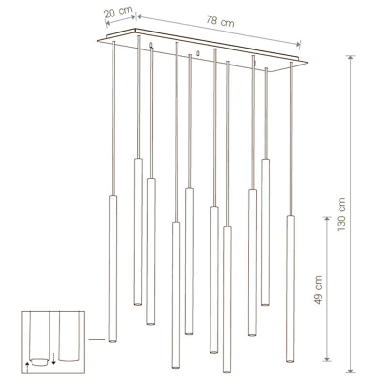 Светильник Trumpet Rectangle White 10 плафонов в Сочи