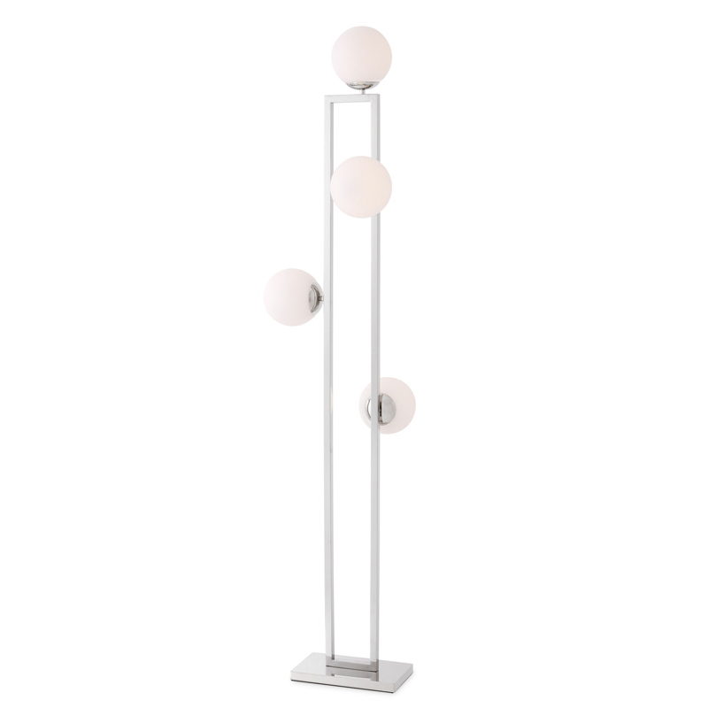 Торшер Eichholtz Floor Lamp Pascal Nickel Никель Белый в Сочи | Loft Concept 