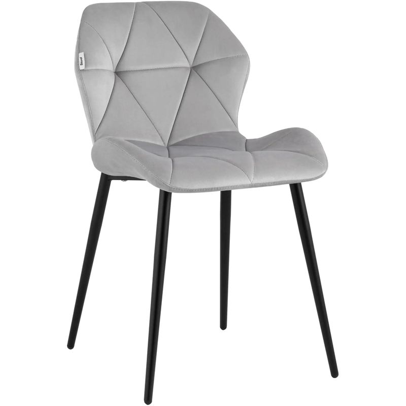 Стул Jeroen Chair II Серый Велюр Серый Черный в Сочи | Loft Concept 