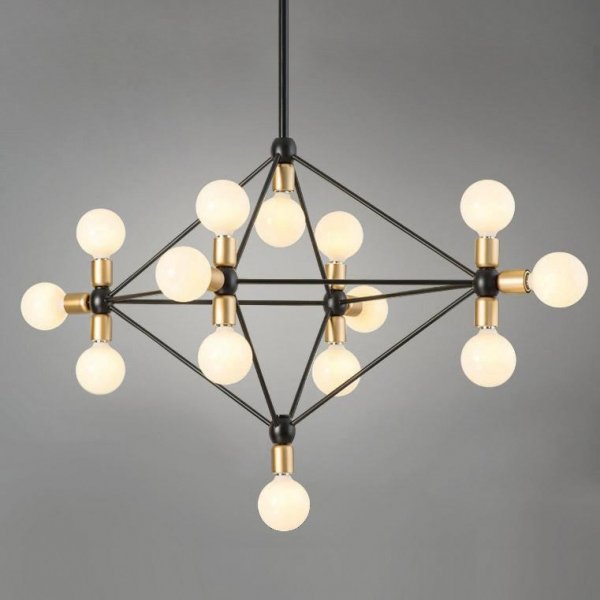 Люстра Modo Chandelier 14 Milk Bulb Золотой Белый Черный в Сочи | Loft Concept 