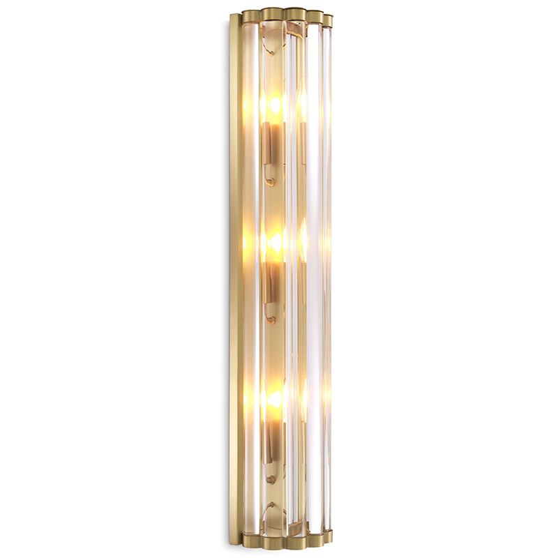 Бра Eichholtz Wall Lamp Amalfi Brass Прозрачное Стекло Латунь в Сочи | Loft Concept 