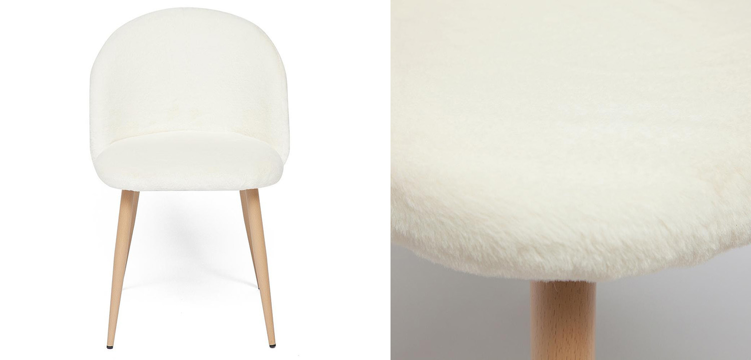 Стул Lea white plush - фото