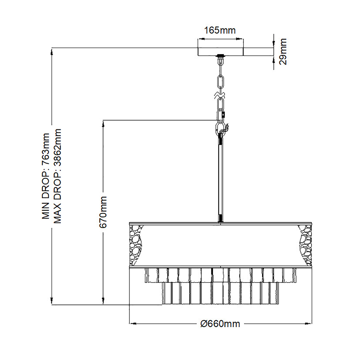 Люстра круглая с подвесками из текстурированного стекла молочного цвета Hinkley в Сочи