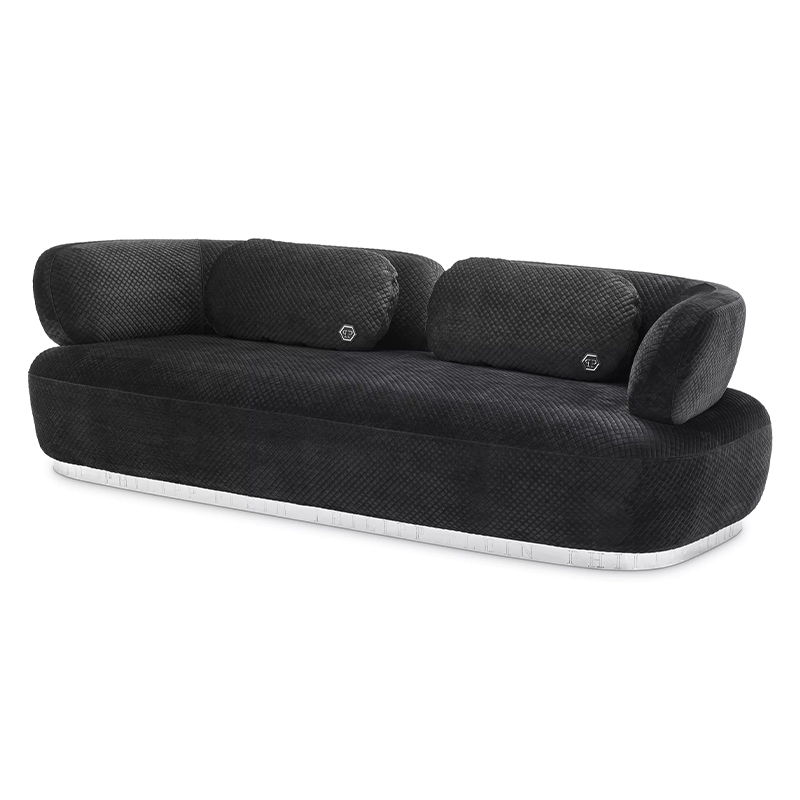 Диван Philipp Plein Sofa Signature Чёрный Черный Золотой в Сочи | Loft Concept 