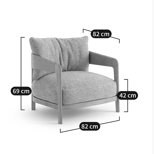 Кресло с каркасом из массива ясеня Deniaud Ash Grey Armchair в Сочи