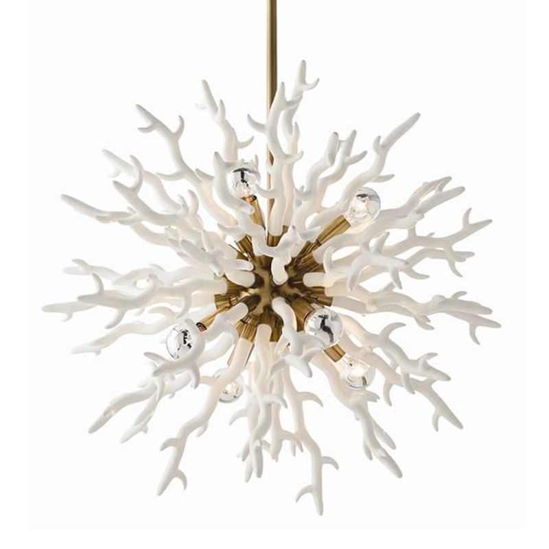 Люстра Arteriors DIALLO SMALL CHANDELIER Белый Золотой в Сочи | Loft Concept 