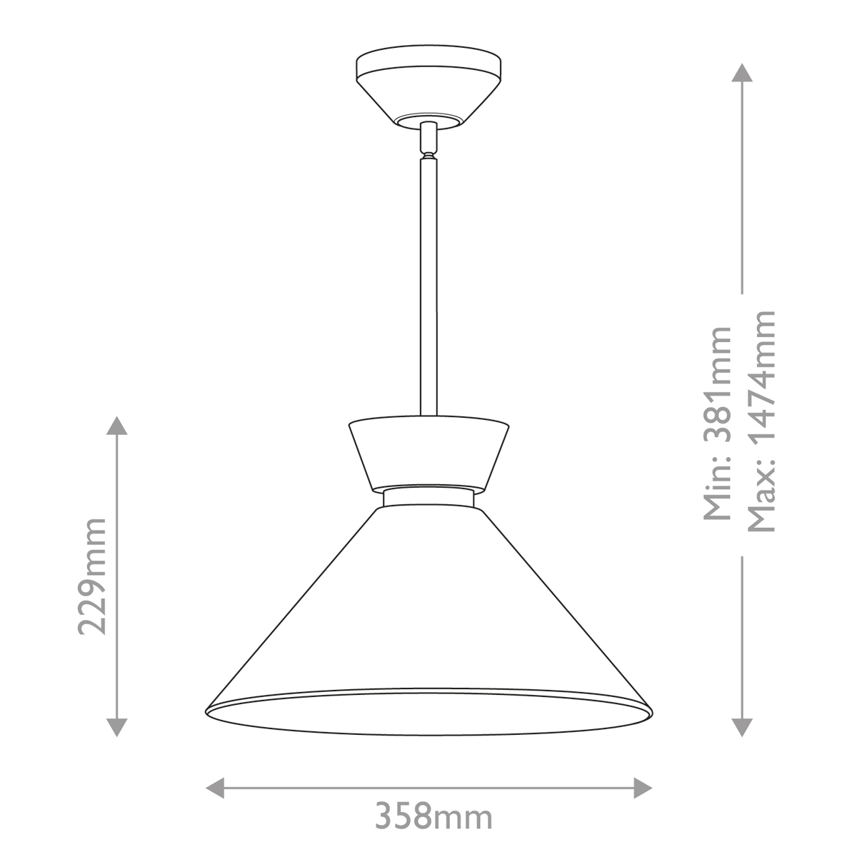 Подвесной светильник с белым стеклянным конусным плафоном Alora Mood в Сочи