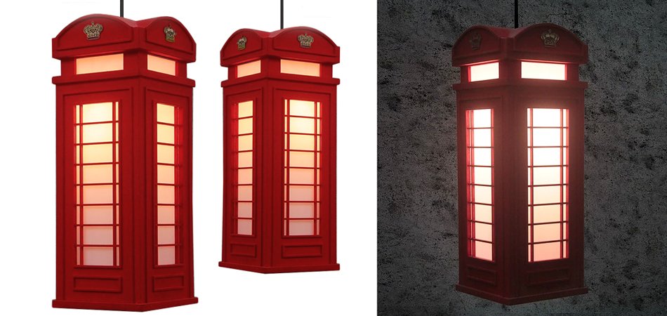 Подвесной светильник London Phone Booth Pendant - Loft-Concept в Сочи
