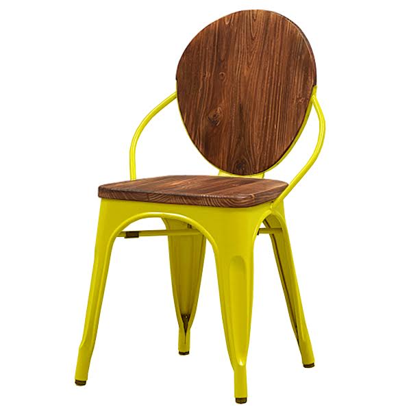 Стул Tolix chair Wooden Yellow Дуб темный Желтый в Сочи | Loft Concept 