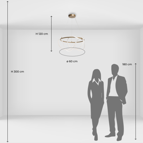 Люстра подвесная круглая золотого цвета с белыми изогнутыми световыми линиями Luke Lampco Tracer Lamp в Сочи