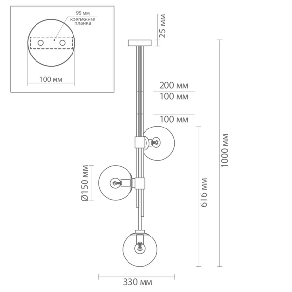 Светильник TRILOGY Ceiling Light Clear glass 100  в Сочи