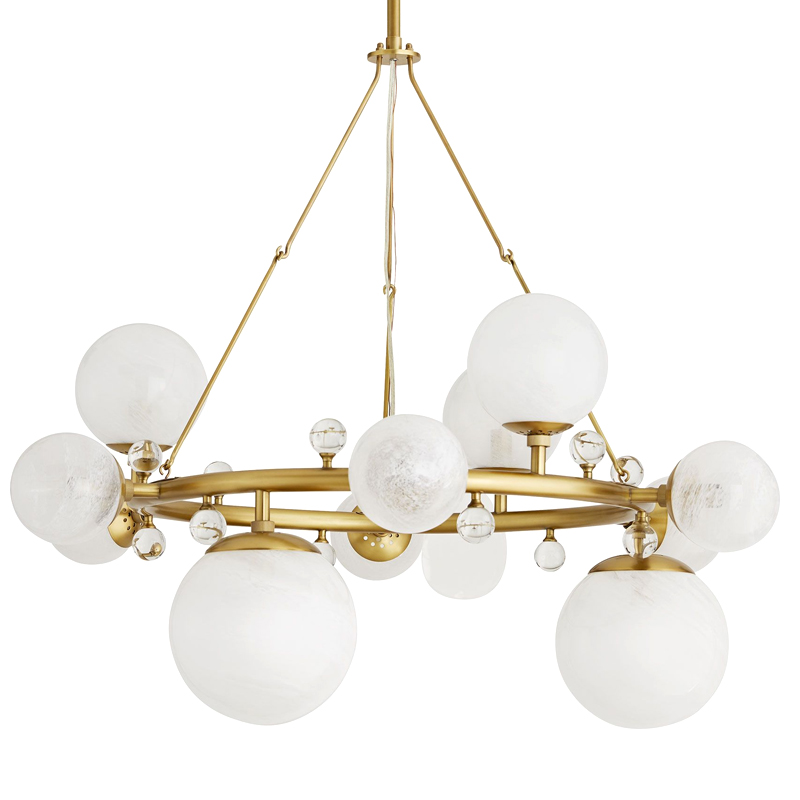 Люстра Arteriors TROON ROUND CHANDELIER Золотой Белый в Сочи | Loft Concept 