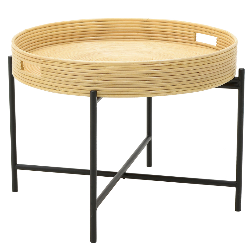 Кофейный стол-поднос Odelis Rattan Table Черный Древесина в Сочи | Loft Concept 