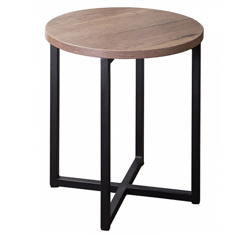 Приставной стол Industrial Oak Heidi Side Table Черный Дерево Табак в Сочи | Loft Concept 