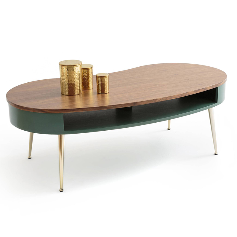 Кофейный стол Torborg Coffee Table Орех Изумрудный Золотой в Сочи | Loft Concept 