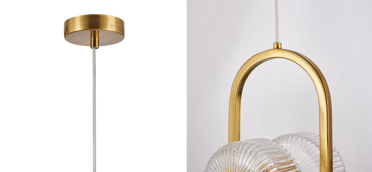 Подвесной светильник с рельефными плафонами Blown Glass - фото №1