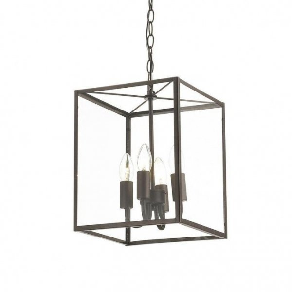 Подвесной светильник Loft Industrial Ortogonal Pendant Cube Brown 4 Прозрачное Стекло Коричневый в Сочи | Loft Concept 