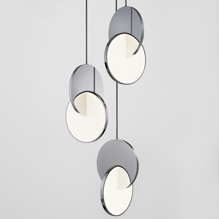 Подвесной светильник Eclipse Pendant Light Хром Белый в Сочи | Loft Concept 