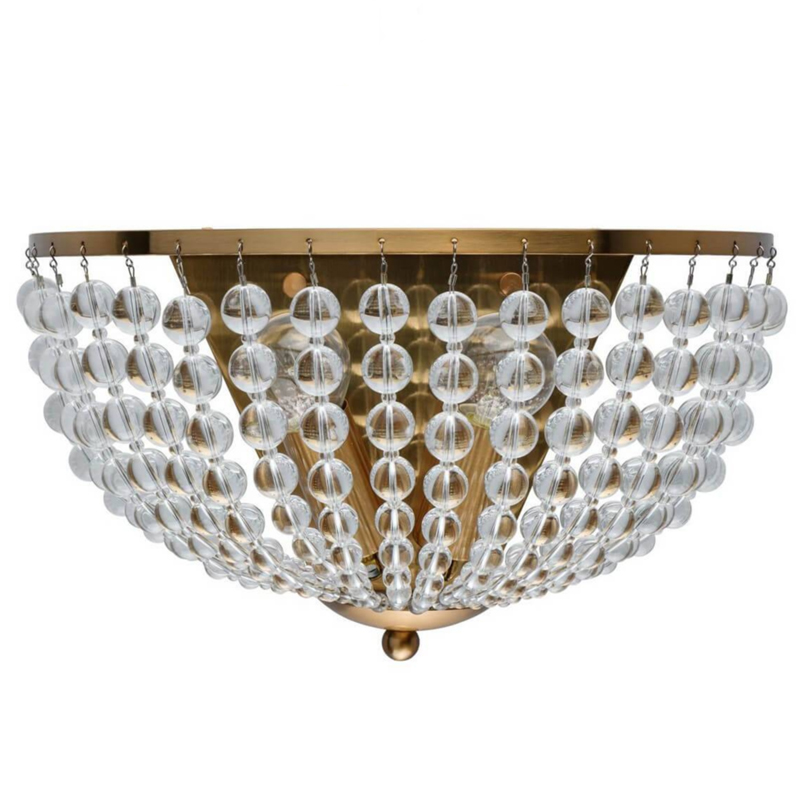 Бра Virginia Clear Beads Wall Lamp Gold Золотой Прозрачное Стекло в Сочи | Loft Concept 