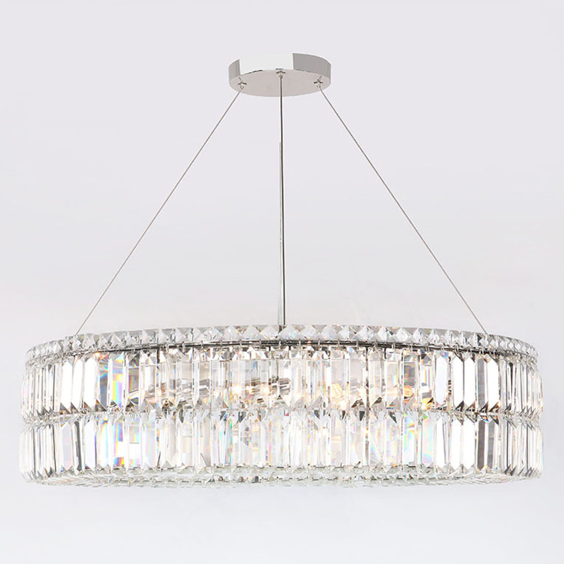 Люстра Darleen Crystal Nickel Chandelier 17 Никель Прозрачный (Transparent) в Сочи | Loft Concept 