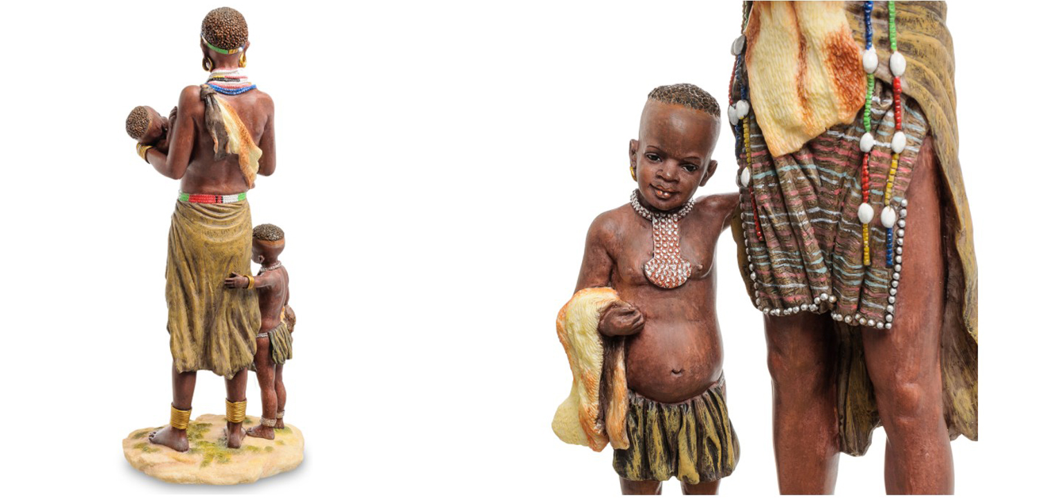 Статуэтка African woman with children - фото