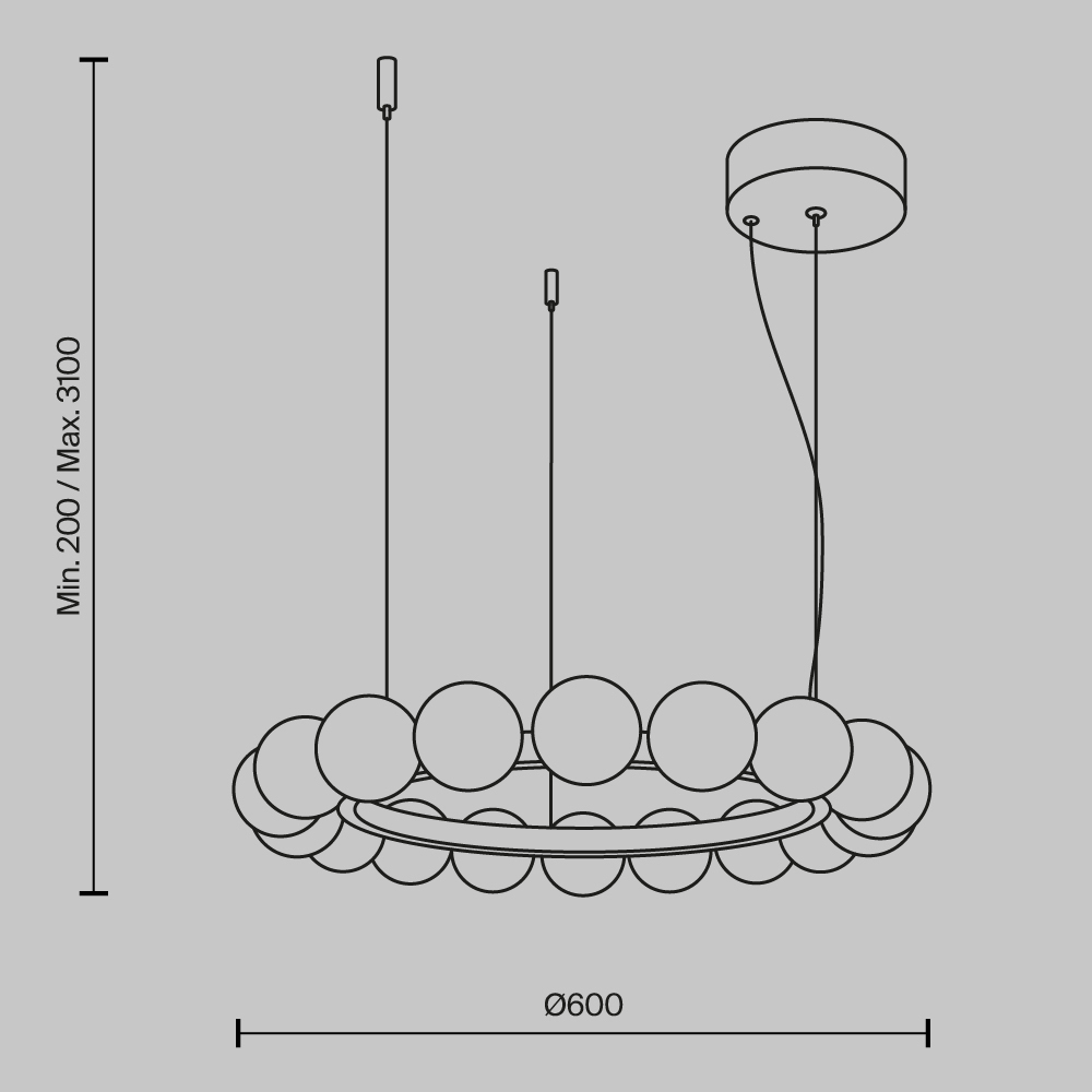Люстра подвесная Ambre 3000К в Сочи