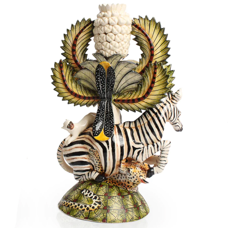 Подсвечник Зебры Zebra and Leopard Candle Holders Зеленый в Сочи | Loft Concept 