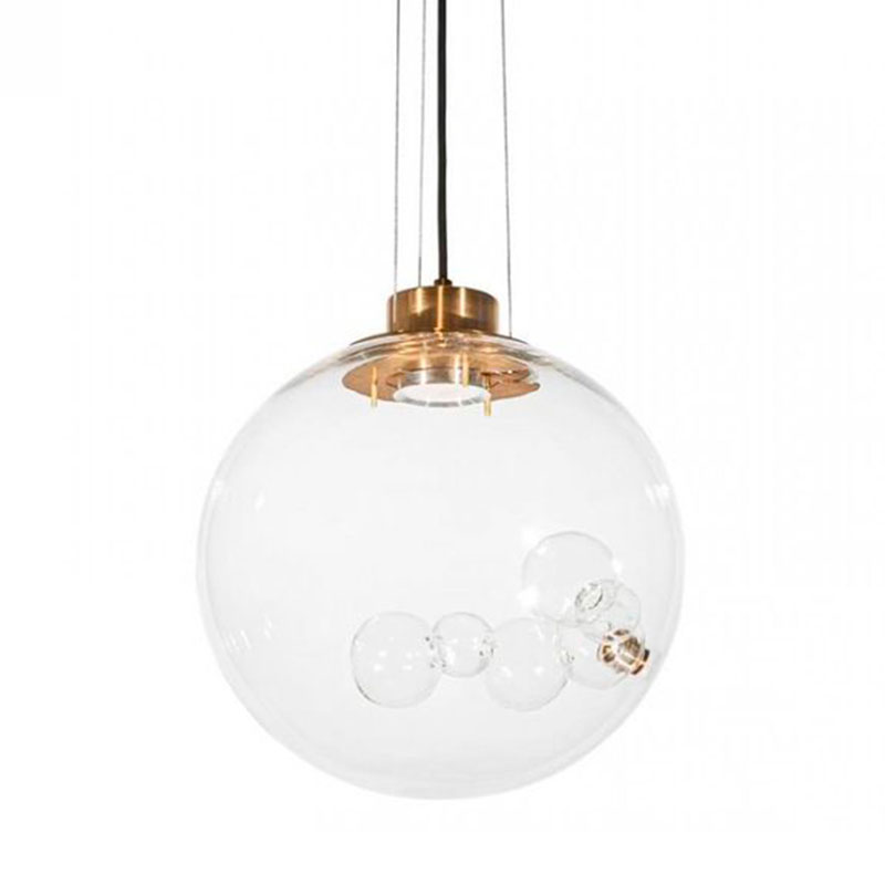 Подвесной светильник Lamps Inside Bubbles side round Золотой Прозрачный в Сочи | Loft Concept 