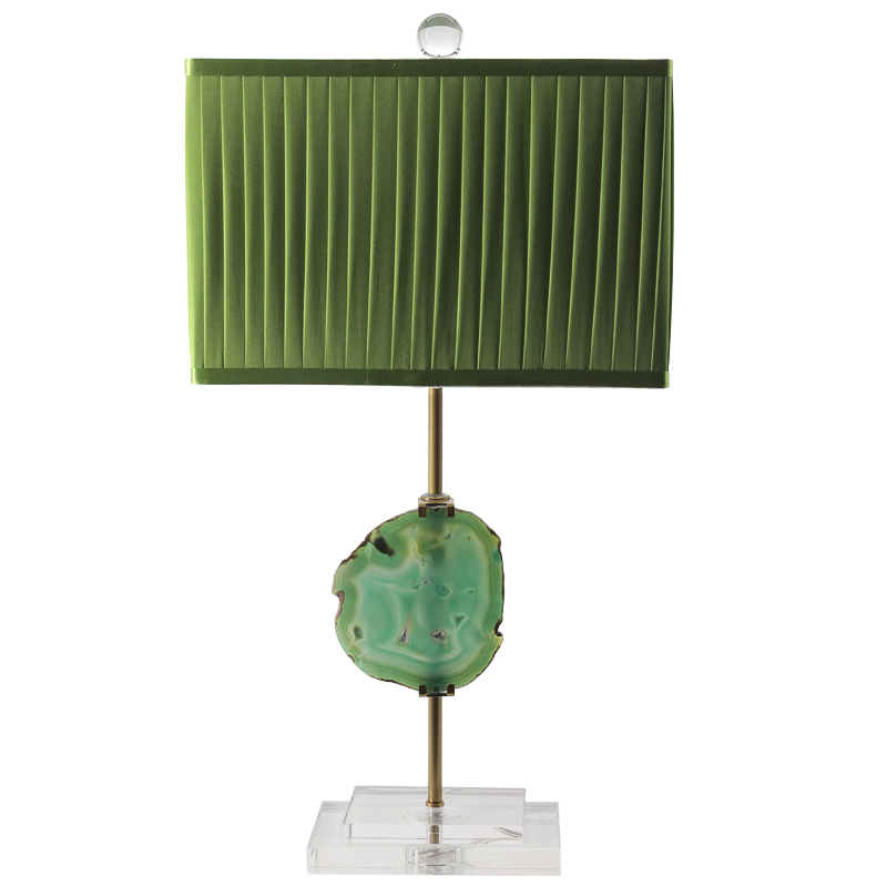 Настольная лампа Green Agate Design Table Lamp Зеленый Латунь Прозрачное Стекло в Сочи | Loft Concept 