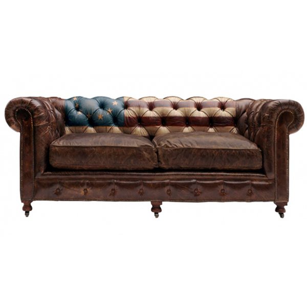 Диван Chesterfield Rebel Sofa Stars & Stripes Andrew Martin Коричневый в Сочи | Loft Concept 