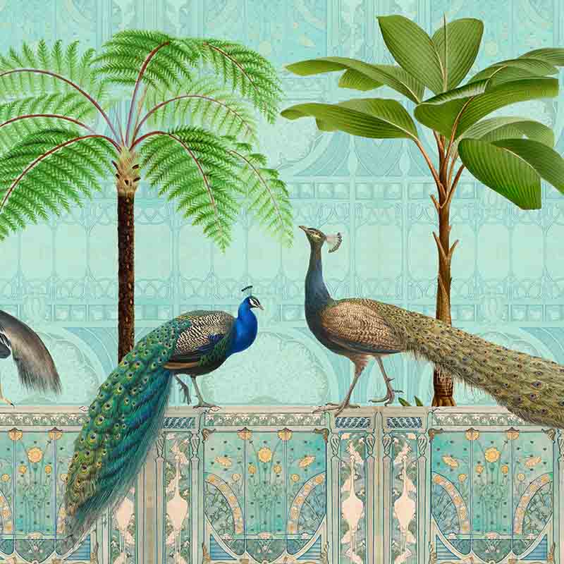 Обои ручная роспись Chinoiserie Palace Of Birds Tropical  в Сочи | Loft Concept 