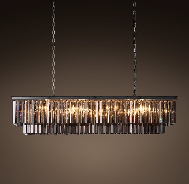 Люстра RH 1920s Odeon Smoke Glass Fringe Black iron 125 Черный в Сочи | Loft Concept 