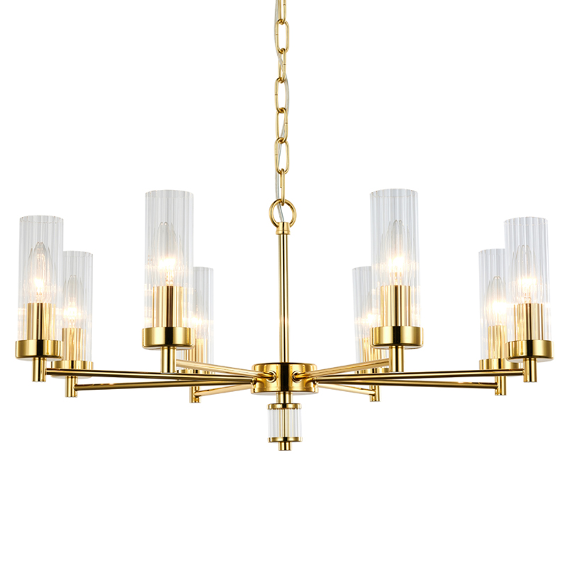 Люстра Jeanette Chandelier Gold 66 Глянцевое золото Прозрачный в Сочи | Loft Concept 