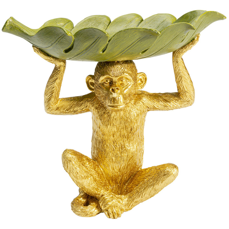 Конфетница Golden Monkey holding a leaf Зеленый Золотой в Сочи | Loft Concept 