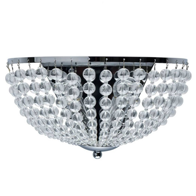 Бра Virginia Clear Beads Wall Lamp chrome Хром Прозрачное Стекло в Сочи | Loft Concept 