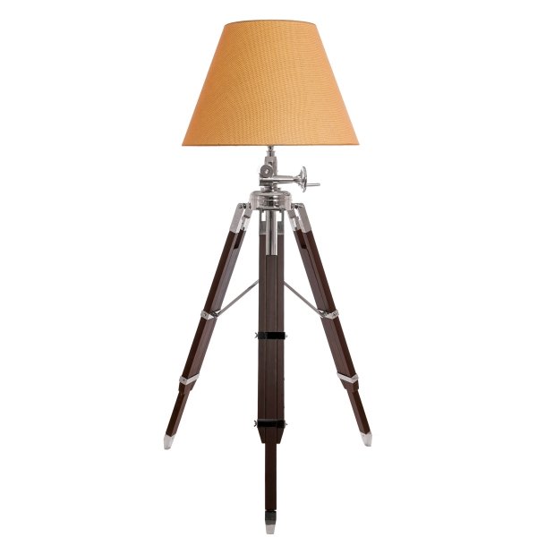 Напольная лампа Tripod Floor Lamp Бежево-серый Коричневый в Сочи | Loft Concept 