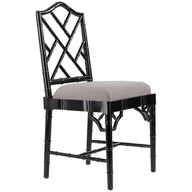 Black Chippendale Chair Черный Бежево-серый Black Chippendale Chair Черный Бежево-серый в Сочи | Loft Concept