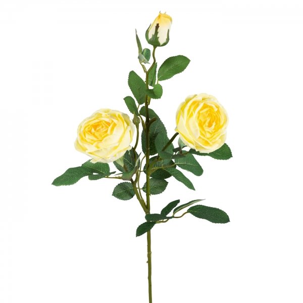 Декоративный искусственный цветок Large Branch Yellow Rose Зеленый Желтый в Сочи | Loft Concept 