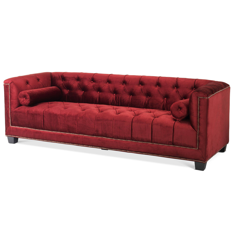 Диван Eichholtz Sofa Paolo red Красный Черный Коричневый Диван Eichholtz Sofa Paolo red Красный Черный Коричневый в Сочи | Loft Concept