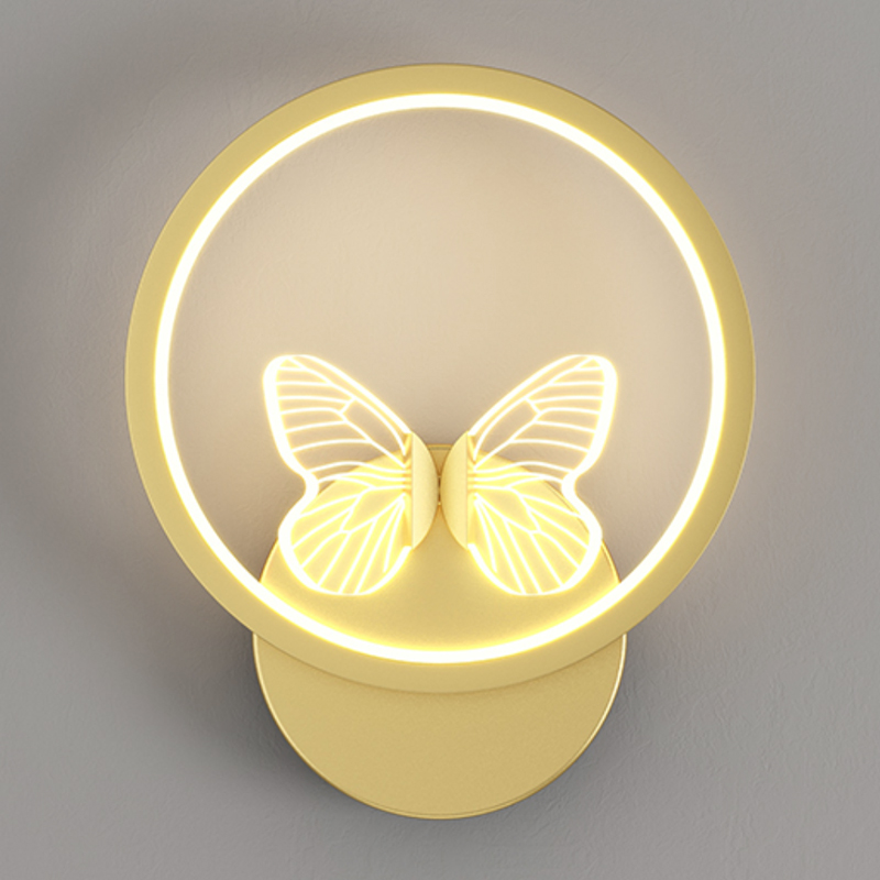 Бра Butterfly Gold Circle Wall Lamp Прозрачный Золотой в Сочи | Loft Concept 