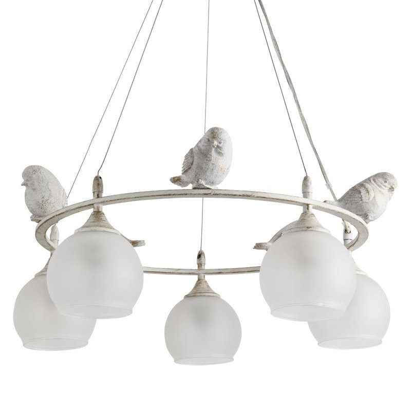 Люстра Provence Bird Chandelier white Белое матовое стекло Золотой Белый в Сочи | Loft Concept 