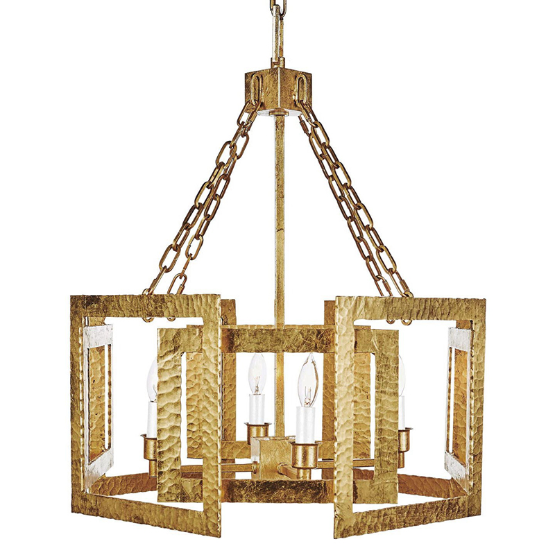 Люстра Textured Cage Pendant Lamp Gold Chandelier Золотой в Сочи | Loft Concept 