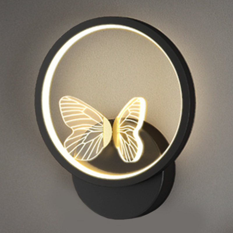 Бра Butterfly Black Circle Wall Lamp Прозрачный Черный в Сочи | Loft Concept 