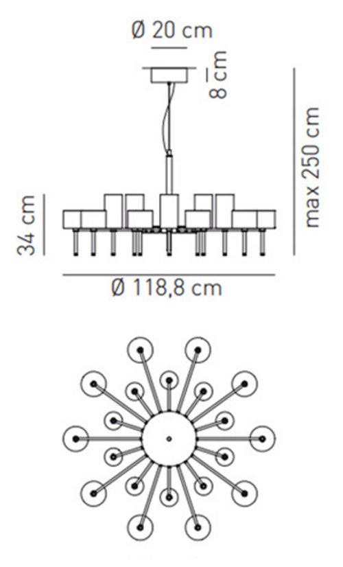 Люстра AXO Light Spillray lamps 20 в Сочи