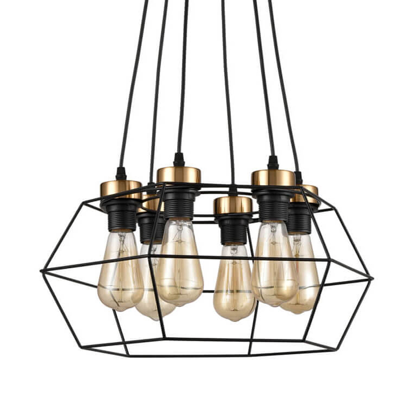 Люстра Loft Wire Cage Black lamp 6 Черный в Сочи | Loft Concept 