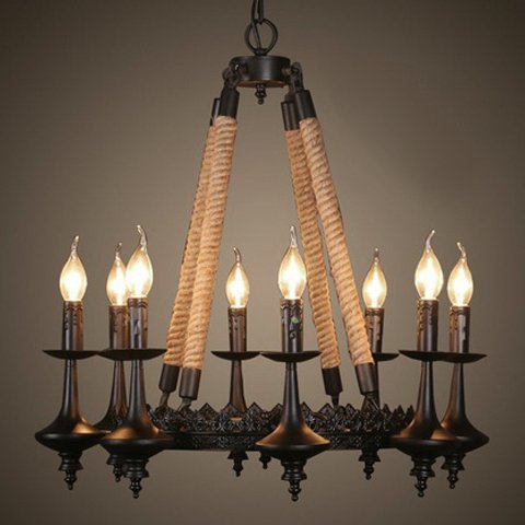 Люстра 8-Light Rustic Chandelier Черный в Сочи | Loft Concept 